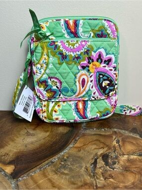 Vera Bradley Mint Paisley Quilted Crossbody